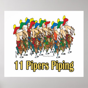 Poster 11 pipers-pipa 11 dia de natal