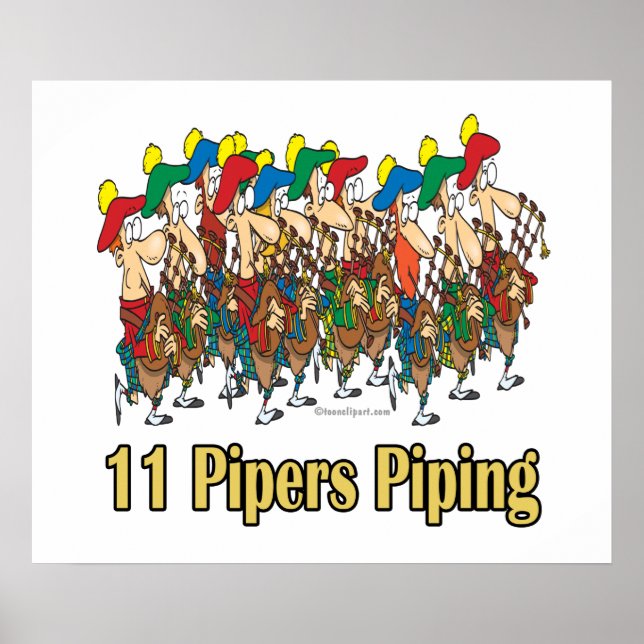 Poster 11 pipers-pipa 11 dia de natal (Frente)