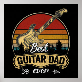 Poster 11 Vintage Melhor Pai de Guitarra de Sempre Camisa