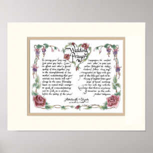 Póster 11 x 14 Oração de Casamento, Caligrafia