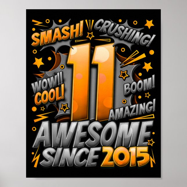 Poster 11 Year Old For Boys 11th Birthday Boy 11 Year Old (Frente)