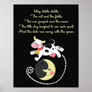 Poster 11x14 Ei Diddle Diddle Rhyme Kids Room Wall Art
