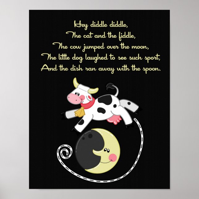 Poster 11x14 Ei Diddle Diddle Rhyme Kids Room Wall Art (Frente)