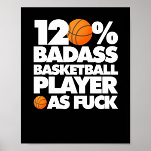 Poster 120% Jogador De Basquete Mau Af Engraçado