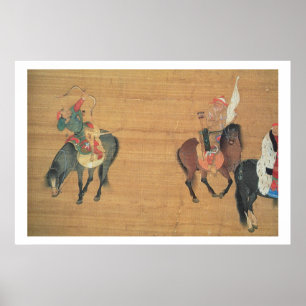 Póster 1214-94) caças de Kublai Khan ((detalhe), dynas d