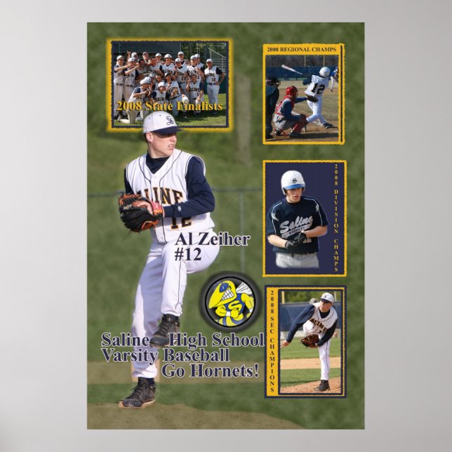 Póster 12 Al 2008 Baseball Salino (Frente)
