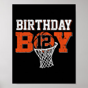 Poster 12 Birthday Boy Basball Lover 12 Anos Bd