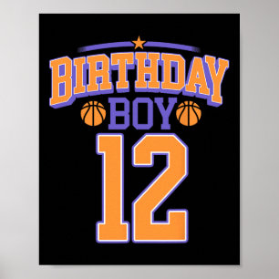 Poster 12 Birthday Boy Basball Lover 12 Anos Bd