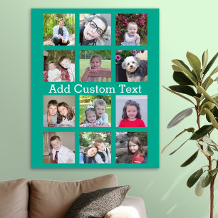 Póster 12 Colagem de Instagram de Foto com Fundo Verde