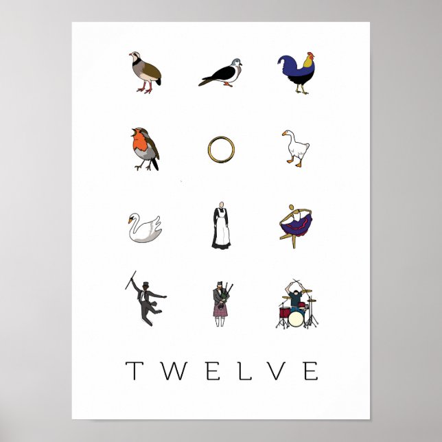 Poster 12 dias de Natal (Frente)