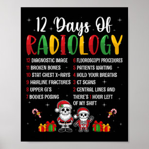 Poster 12 Dias De Radiologia Xmas Rad Tech No Natal