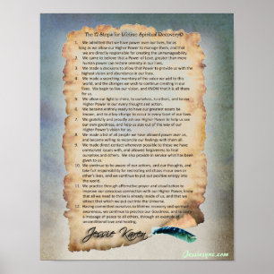 Póster 12 etapas para uma recuperação do espiritual da