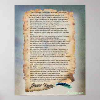 Póster 12 etapas para uma recuperação espiritual vitalíci