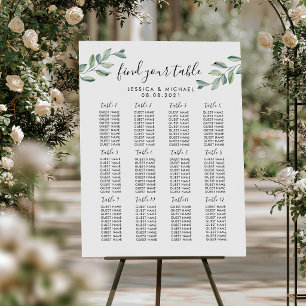 Poster 12 Gráfico de Assentos Convidados de Casamento Gra