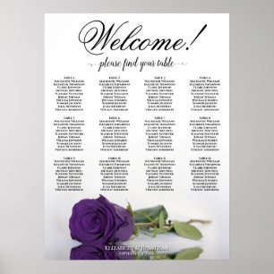 Poster 12 Gráfico de Assentos Reais de Rosa Roxo Elegante