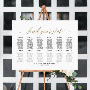 Poster 12 Mesa Classy Encontre seu gráfico de assentos