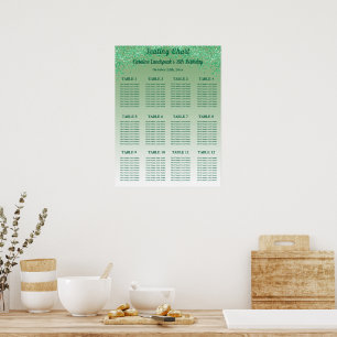 Poster 12 Mesa Gráfico Sentado Modelo Brilhante Verde