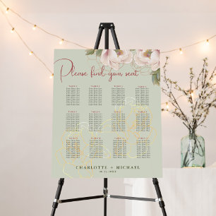 Poster 12 Mesa Sage & Blush Floral Wedding Seating Chart