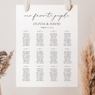 Poster 12 Mesa Simples Nosso Gráfico de Assentos de Pesso