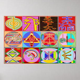 Póster 12 símbolos de REIKI n KARUNA