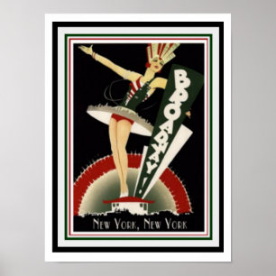 Poster 12 x 16 do art deco de Broadway