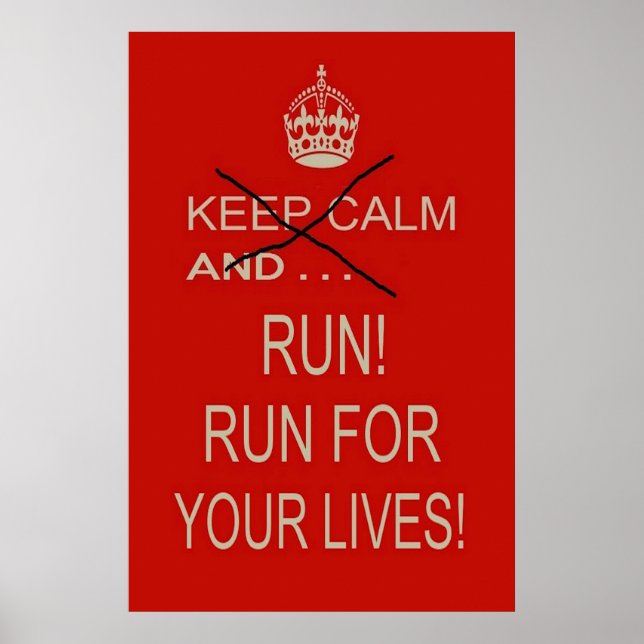 Poster - 12" x 18" - Manter Calmo e . . . Executar (Frente)