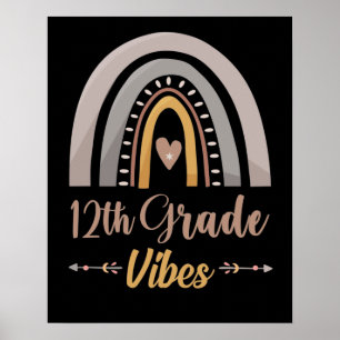 Poster 12th Grade Vibes Twelfth Grade Back to School