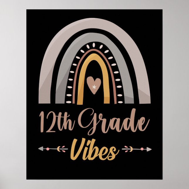 Poster 12th Grade Vibes Twelfth Grade Back to School (Frente)