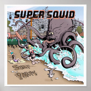 Poster 12x12 do partido do surf