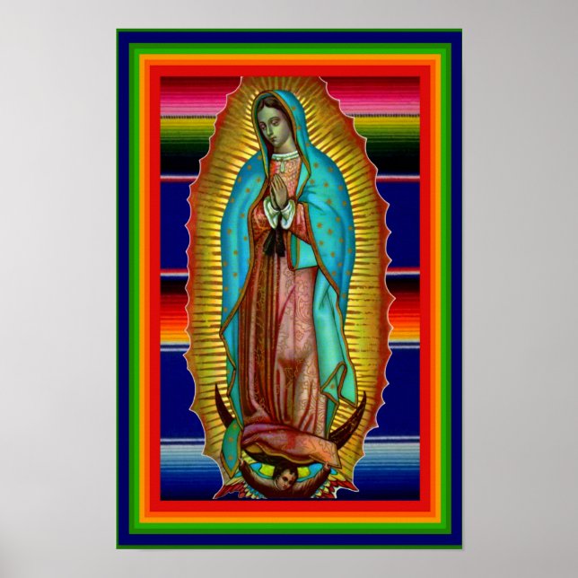 Póster 12x18 Nossa Senhora de Guadalupe Zarape (Frente)