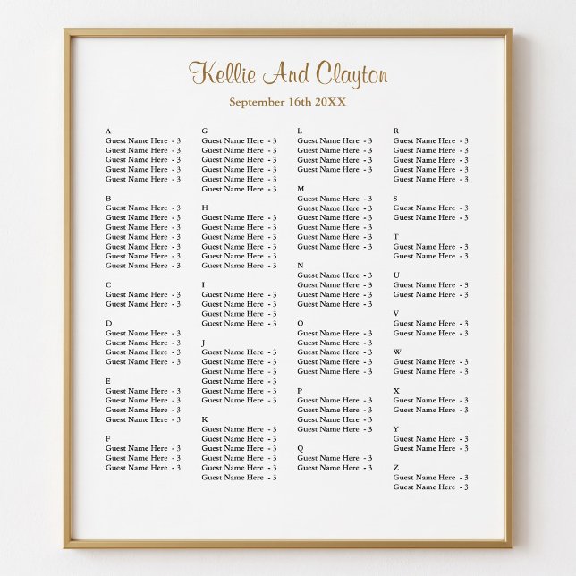 Poster 130 Gráfico de Assentos de Casamento Simples (Criador carregado)