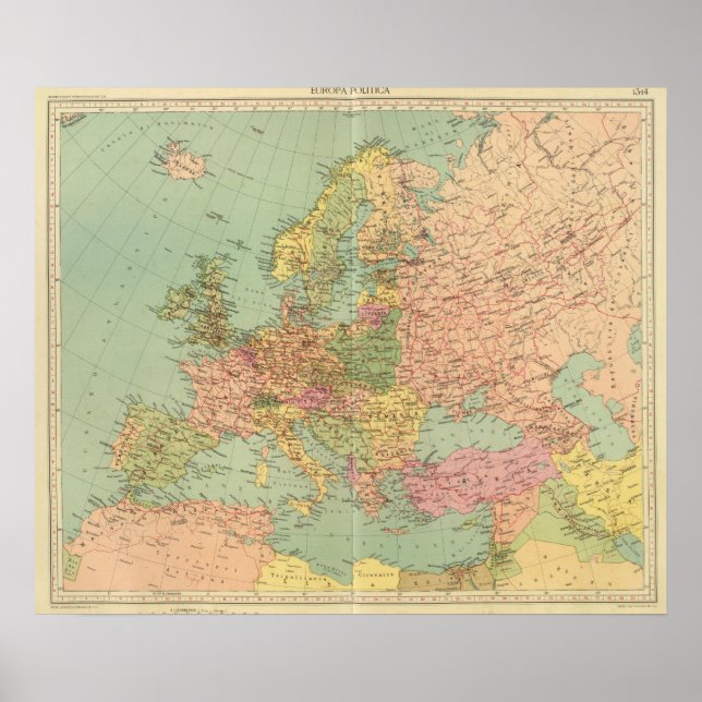 Póster 1314 Europa política (Frente)