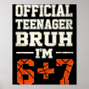 Poster 13 adolescente véi eu sou 6+7 tema de basquete de