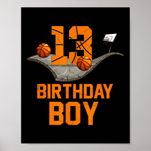 Poster 13 Birthday Basball Jersey 13 Anos