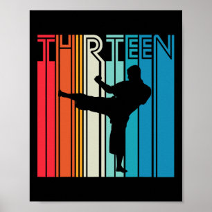 Poster 13 Birthday Gift Karate Retro Taekwondo Martial