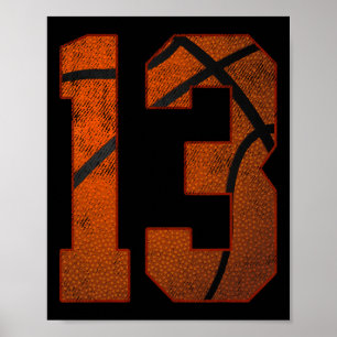 Poster 13 Festa de aniversário 13 Anos De Idade Basketbal