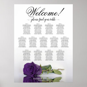 Poster 13 Gráfico de Mesa Real de Casamento de Rosa Roxo