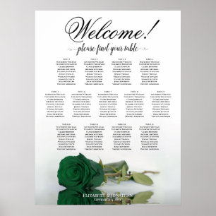 Poster 13 Mesa Gráfico de Assentos de Casamento Rosa Esme