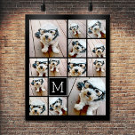 Poster 13 Monograma de Colagem de Fotos - Cor de Edição<br><div class="desc">Um design com fundo básico. Use até treze fotos quadradas para criar um presente exclusivo e pessoal. Se precisar ajustar as fotos,  clique na ferramenta personalizar para fazer alterações.</div>