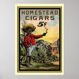 Poster 13 x 19 do anúncio do charuto da herdade d