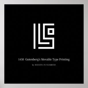 Poster 1450 Tipo Móvel Minimalista Gutenberg