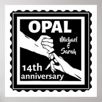 14 aniversário de casamento Opal tradicional