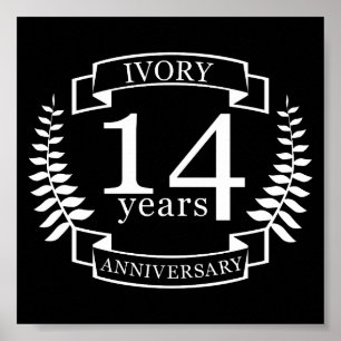 Póster 14 anos de aniversário do casamento de Ivory