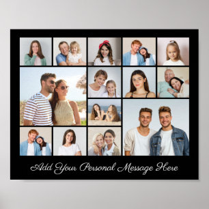 Poster 14 Colagem de Fotos Adicionar Sua Própria Saudação