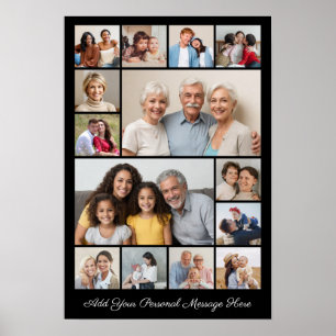 Poster 14 Colagem de Fotos Adicionar Sua Própria Saudação