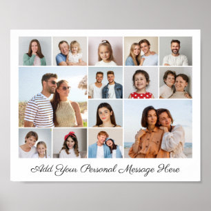 Poster 14 Colagem de Fotos Adicionar Sua Própria Saudação
