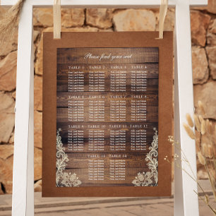 Poster 14 Gráfico de Casamento de Madeira Rústica e Loc