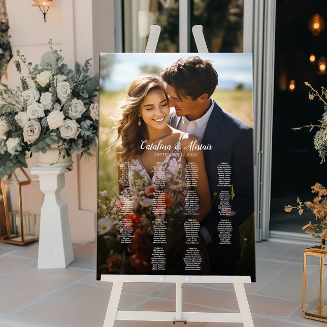 Poster 14 gráfico elegante de casamento de fotos do mesa (Criador carregado)