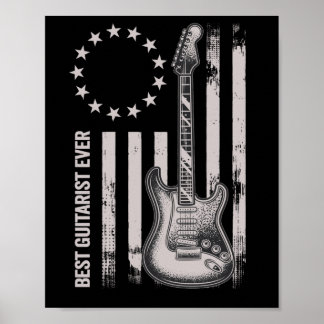 Poster 14 Retro Melhor Guitarrista de Todos os Tempos Pai