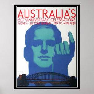 Póster 150º aniversário da Austrália